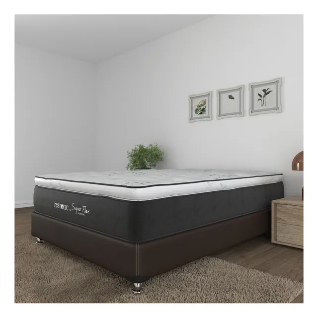 Colchon King Size Restonic Confort Lumbar Con Tratamiento Antibacterial, Foam Inteligente Con Colchoneta Euro Top Maximo Descanso