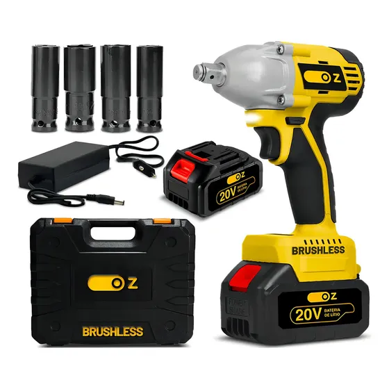 Chave de Impacto a Bateria Oz CH3500 20V Brushless para Profissionais c/ Maleta e Soquetes