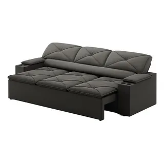 SofĂĄ 3 Lugares RetrĂĄtil E ReclinĂĄvel Pop 2,05m Cor Cinza Desenho Do Tecido Velosuede SofĂĄ 3 Lugares RetrĂĄtil E ReclinĂĄvel Pop 2,05m Cor Cinza Desenho Do Tecido Velosuede
