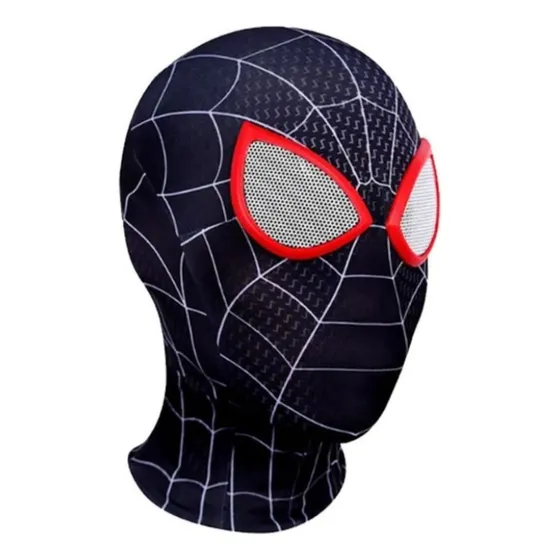 Mascara Cosplay Spiderman Negro Carnaval Miles Halloween