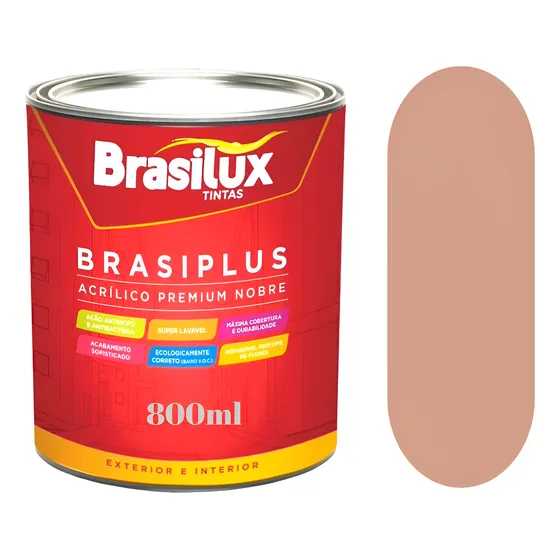 Tinta Salmão Para Parede Brasiplus Fosca 800ml