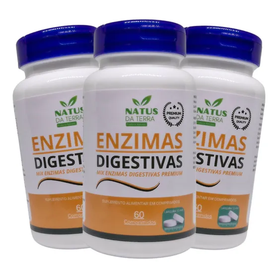 Kit 3x Enzimas Digestivas 60 Cápsulas - Envio Rápido