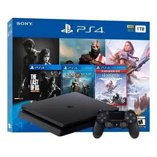 Ps4 Slim 1 Tb + Jogos Preto Ps4 Slim 1 Tb + Jogos Preto