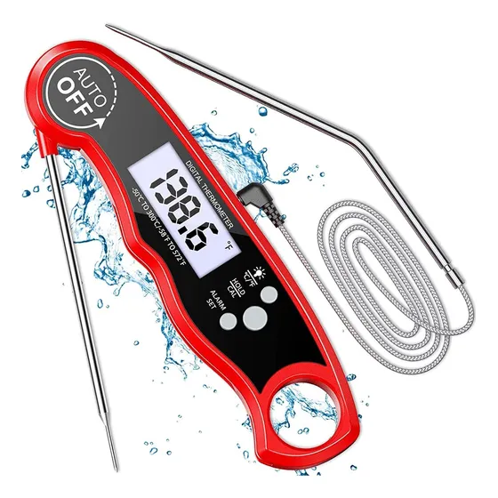 Termómetro Digital De Carne De Doble Sonda Con Alarma