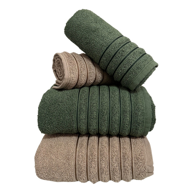 Toalhas De Banho E Rosto Kit C/ 4 Pçs Algodão Alta Absorção Toalhas De Banho E Rosto Kit C/ 4 Pçs Algodão Alta Absorção