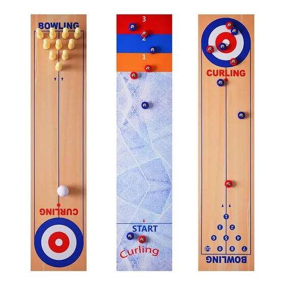 Juego De Mesa De Bolos Y Tejo 3 En 1, Familia De Juegos De C