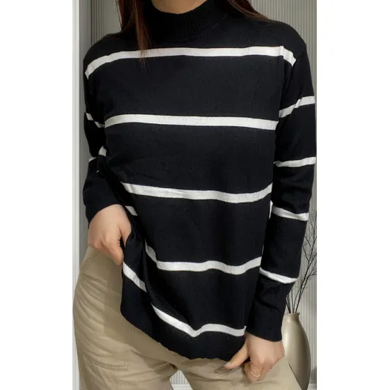 Sweater Dama Polera Oversize Bremer Suave Rayado Mujer