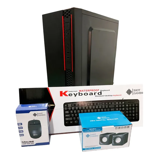 Combo Gabinete Atx Shot Gaming + Periféricos Y Fuente Css