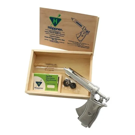 Estojo Completo Veterinária Hoppner Pistola Automática 50 Ml