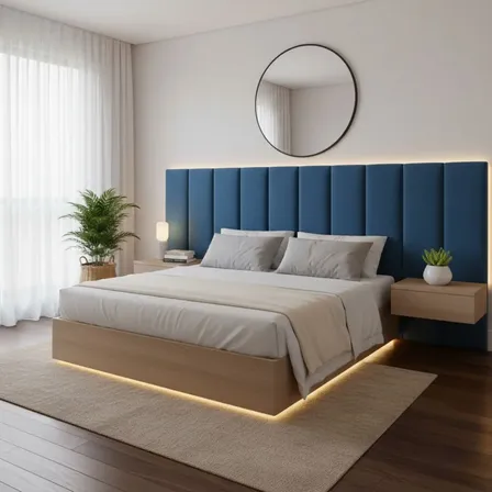 Cabeceira Cama Casal Box Estofada 60x20 C/ 5un Varias Cores