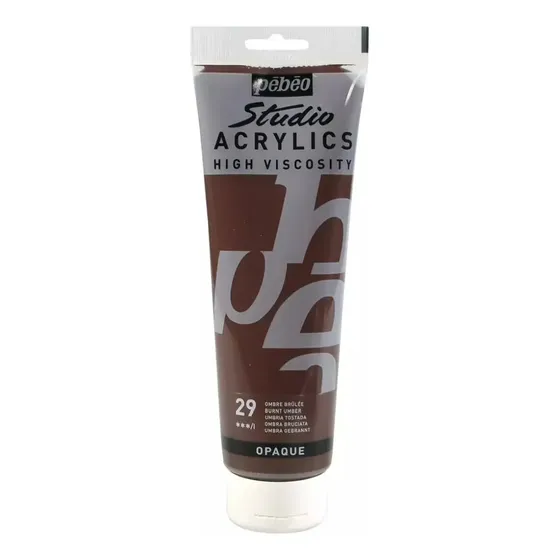 Pintura Acrílica Pébéo Studio Acrylics de 100ml en Tubo, Sombra Tostada | Cuotas sin interés