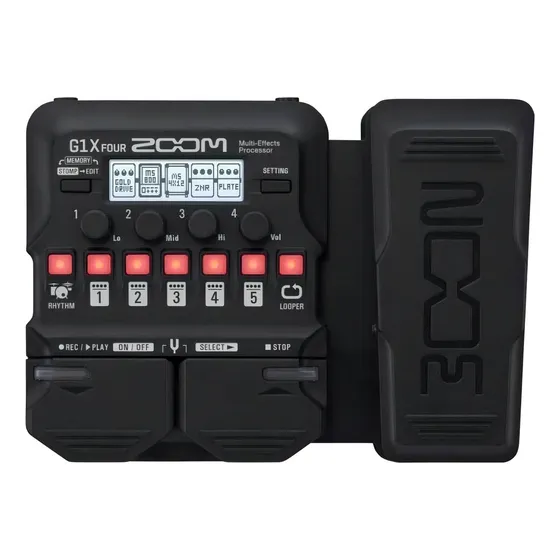 Pedal de efeito Zoom G1X Four Preto - Sem fonte
