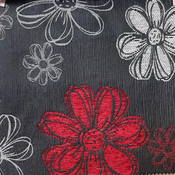 Tela Para Tapizar Muebles Cojines Sillas Con Flores Chenilla
