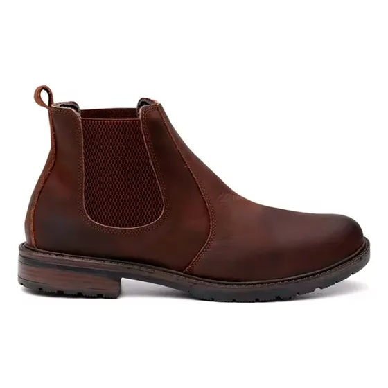 Bota Chelsea Marron Borcego Botin Masculino Cuero Legitimo