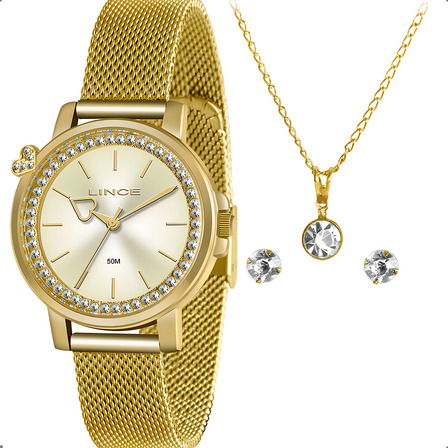 Relogio Lince Feminino Dourado Folheado Analogico Original Relogio Lince Feminino Dourado Folheado Analogico Original