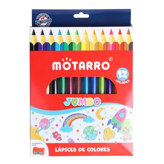 Lápices De Colores Jumbo 12 Un Trazo
