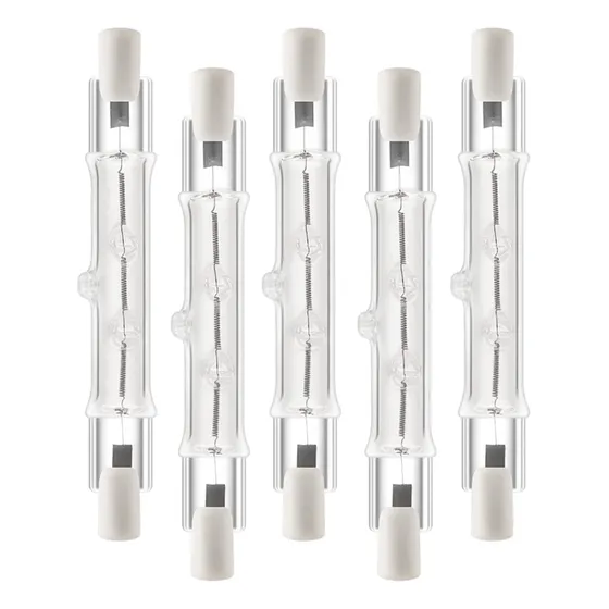 Paquete De 5 Bombillas Halógenas Lineales R7s De 118 Mm, 300
