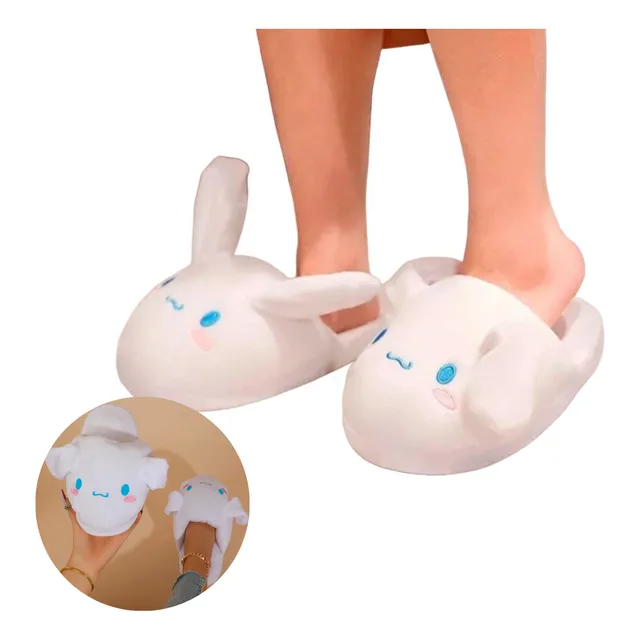 Pantuflas Dama Mujer Abrigadas Conejo Orejas Con Movimiento