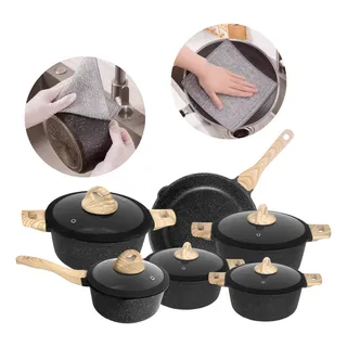 Conjunto 5 Panelas CerĂąmica Com 10 Pano Magicos ReutilizĂĄvel Conjunto 5 Panelas CerĂąmica Com 10 Pano Magicos ReutilizĂĄvel