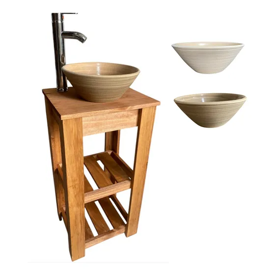 Vanitory Con Mesa De Apoyo De 40 Cm + Bacha Y Grifería