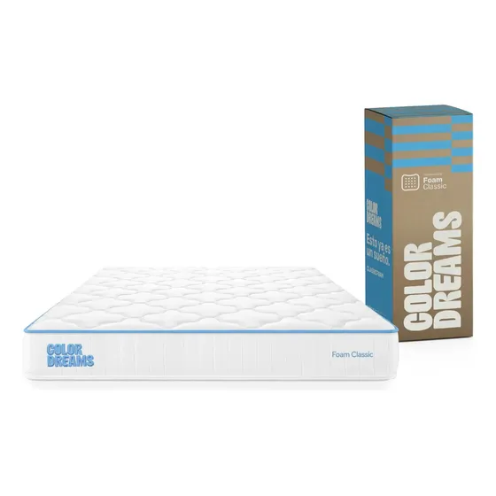 Colchón Matrimonial Color Dreams Classic Foam 18 cm Memory Foam Firmeza media-firme Hipoalergénico y antiácaros Transpirable 135x190 cm Colchones