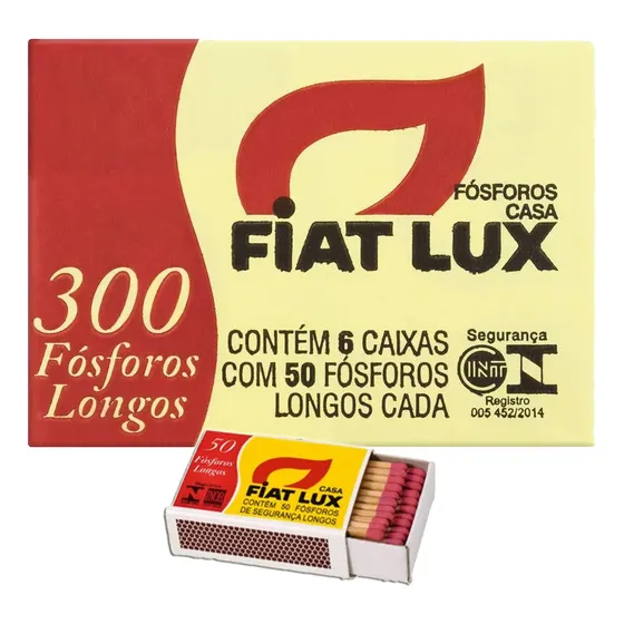 Fósforo Longo Fiat Lux 6 Caixas Com 50u
