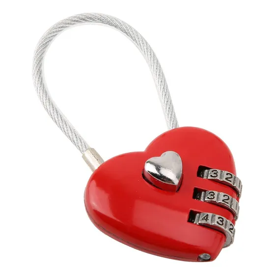 Candado Con Código En Forma De Corazón De 3 Dígitos,