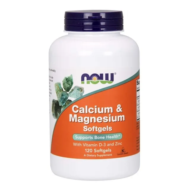 Now Foods Calcio Y Magnesio 120 Softgels Con D3 Y Zinc