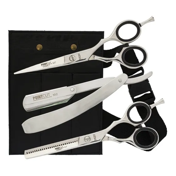 Kit Tijeras Cobalt Filo Navaja + Pulir + Navaja Point Cut
