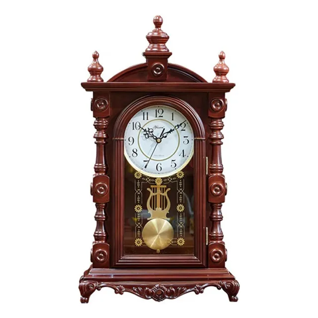 Reloj Escritorio Vintage Madera Para Hogar Europeo Adorno