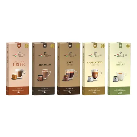 Capsula Compativel Nespresso Cafe com Leite Capuccinno Bebidas a Base de Leite Café Italle 50 Capsulas