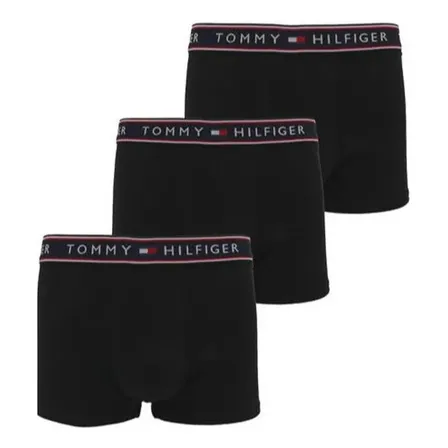 Cueca Tommy Hilfiger Masculino Kit 3 Unidades Black-001000 Liso Gg