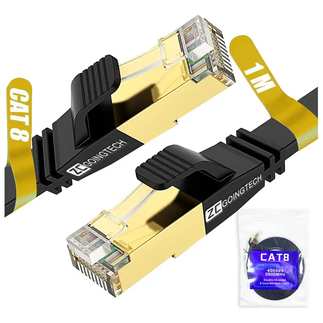 Cable Red Plano Categoria 8 Cat8 Rj45 Utp Ethernet 40gbps 1m