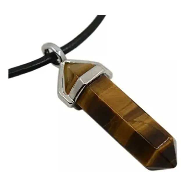 Collar De Cuarzo Piedra Natural  - Con Cordon