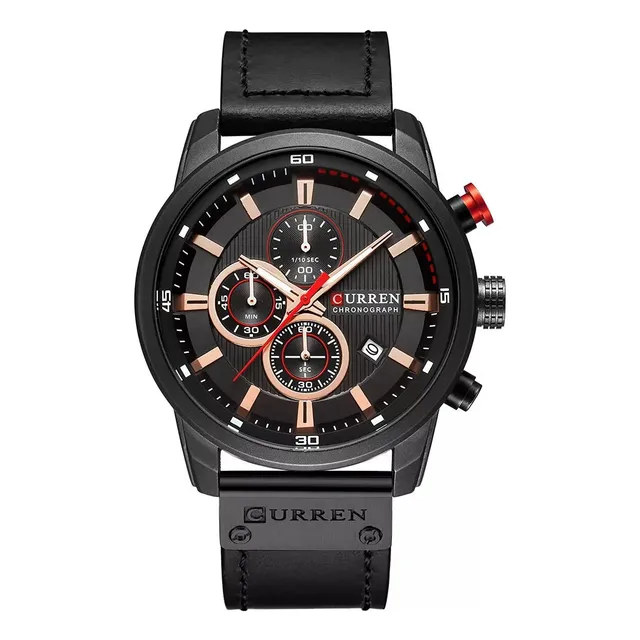 Reloj Curren Casual 8291-1 Negro Correa De Cuero