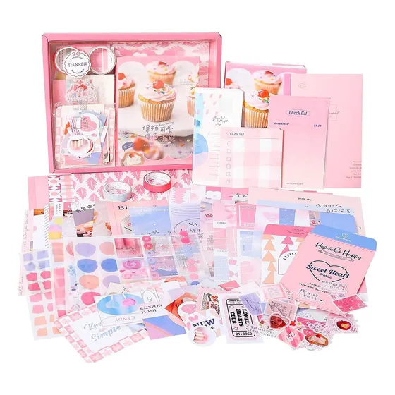 Kawaii Journal Scrapbook Libreta Y Pegatinas Tape Kit