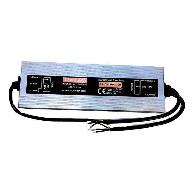 Fuente Generca De Poder 12v 360w 30a Exterior Ip67
