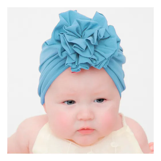 Turbante De Bebe Iinfantil Recém Nascido Faixa De Menina Cor Azul-claro