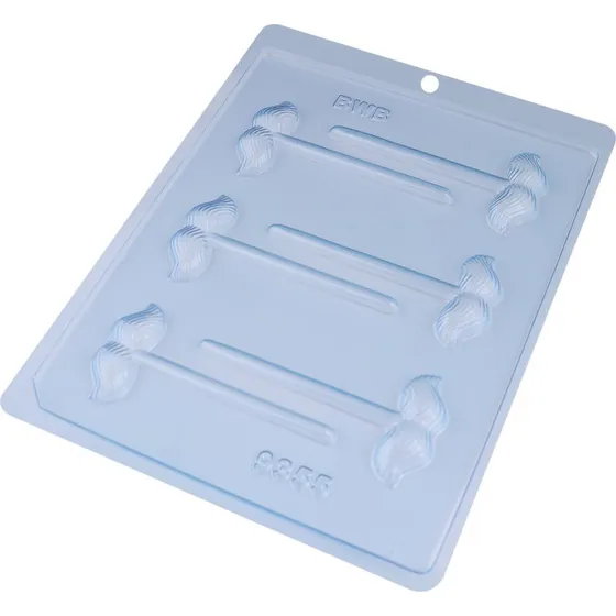 6 Moldes Simples P/ Chocolate Bwb Cod 9355 Chupeta Bigote 1