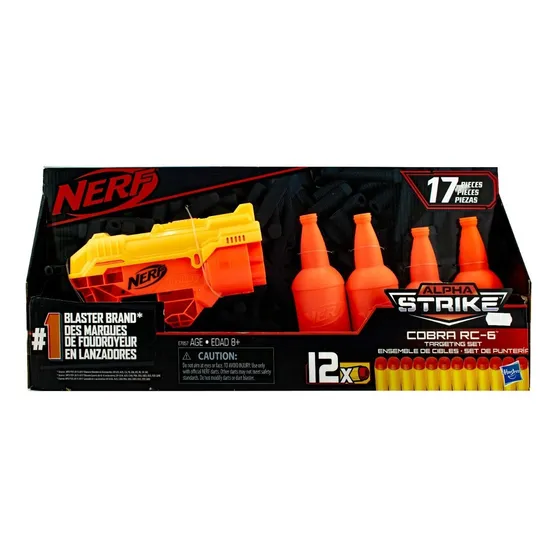 Nerf Alpha Strike Cobra Rc 6 12 Dardos 2 Botellas Hasbro