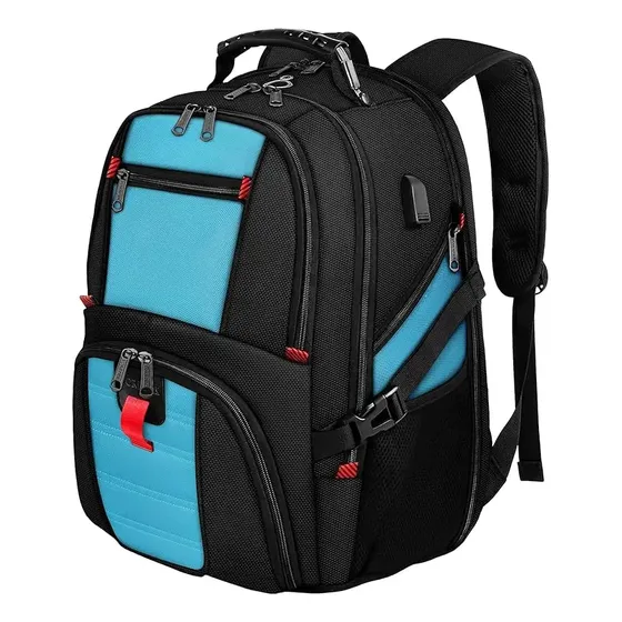 Mochila Notebook Masculina 17 Polegadas, Mochila Escolar Mochila Masculina 50l Grande Capacidade Para Viagem Adulto Trabalho Faculdade, Yorepek Preto Liso