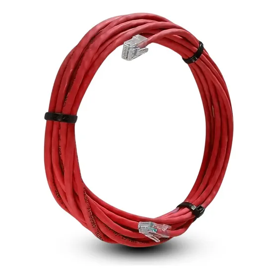 Cabo De Rede Vermelho Cat6 5metros Ethernet Lan Giga 10/1000