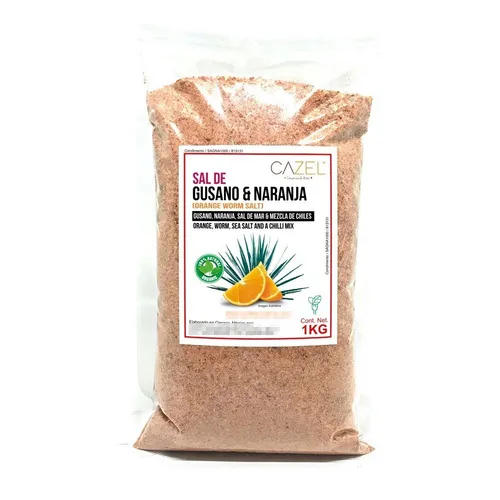 1 Kg Sal De Gusano De Maguey Tradicional Oaxaca Sabor Gusano con Naranja