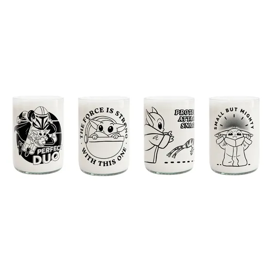 Star Wars Grogu - Juego De 4 Vasos Negro