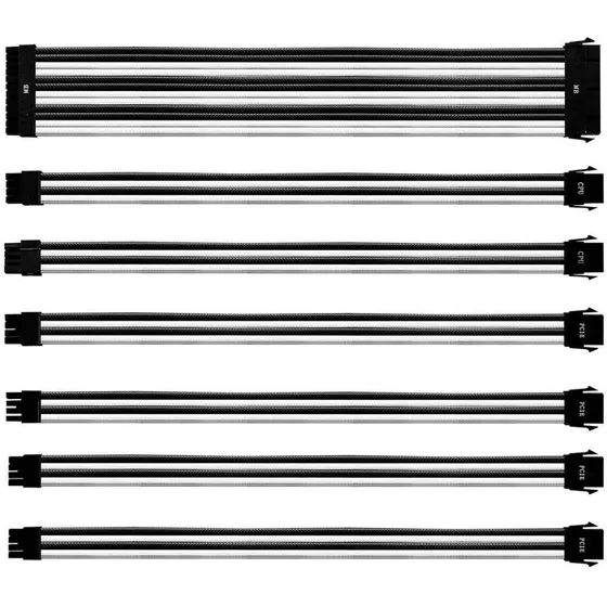 Kit Extensão Cabo Sleeved - Preto E Branco - Cooler Master