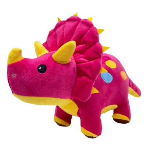 Dinossauro De Pelúcia 37cm - Varias Cores - Triceratops Dino