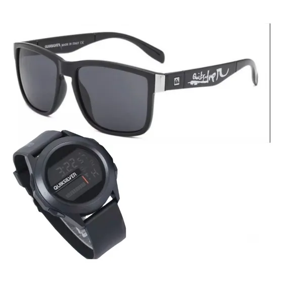 Kit Óculos De Sol Quiksilver + Relógio Promoção P. Entrega