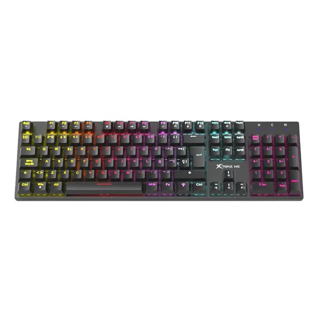 Teclado Gamer Retroiluminado Con Cable Usb 2.0 Xtrike Me Gk988 Para Computadora Pc Con Luz - Negro