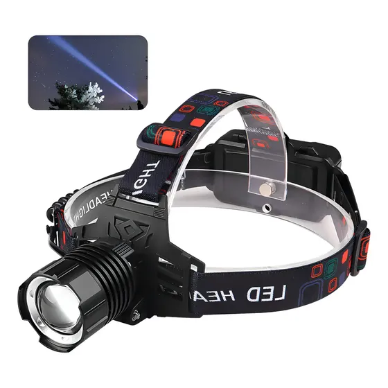 Linterna Frontal Recargable LED 1200lm Zoom USB Tipo C Hoso TD-6120