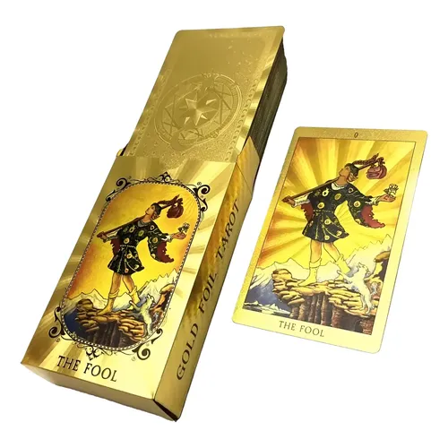 Rx Klp P Golden Tarot Klp Para Rider Waite, 78 Cartas De Pvc